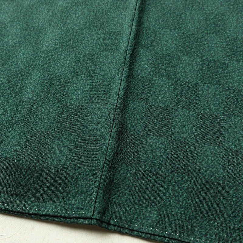 色無地 良品 一つ紋付き 正絹 チェック・格子柄 袷仕立て 身丈155cm 裄丈64cm フォーマル 着物 緑・うぐいす色_画像11