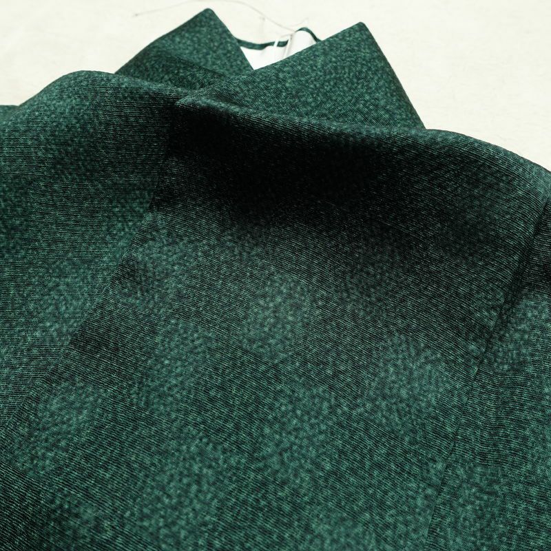 色無地 良品 一つ紋付き 正絹 チェック・格子柄 袷仕立て 身丈155cm 裄丈64cm フォーマル 着物 緑・うぐいす色_画像18