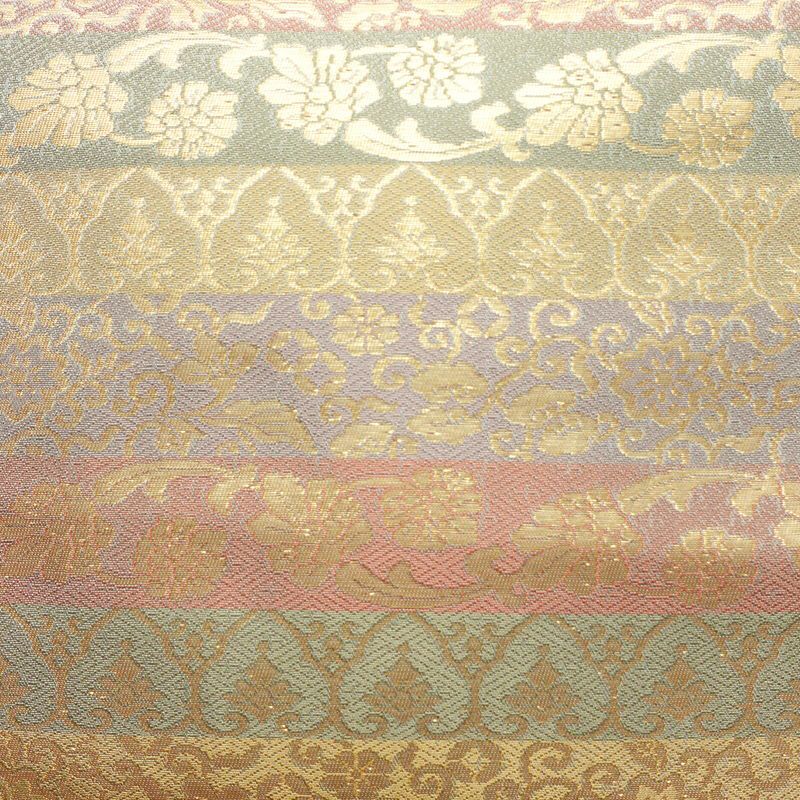 名古屋帯 太鼓柄 正絹 縞柄・線柄 名古屋仕立て 箔 帯 多色使い_画像2