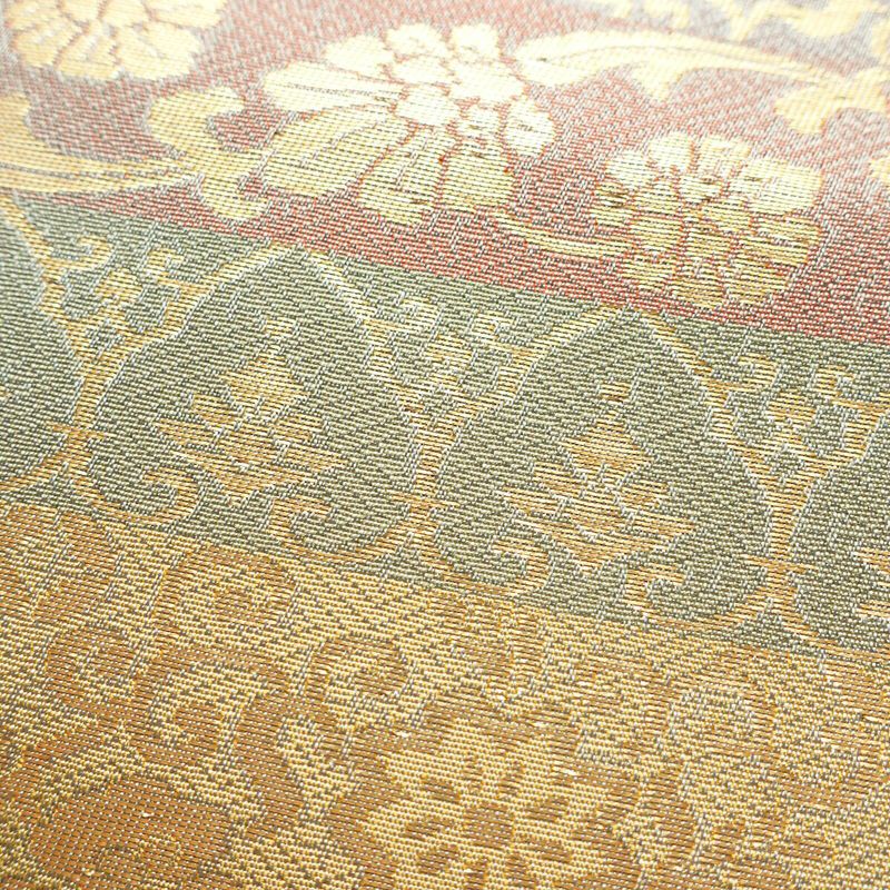 名古屋帯 太鼓柄 正絹 縞柄・線柄 名古屋仕立て 箔 帯 多色使い_画像3