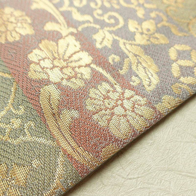 名古屋帯 太鼓柄 正絹 縞柄・線柄 名古屋仕立て 箔 帯 多色使い_画像12