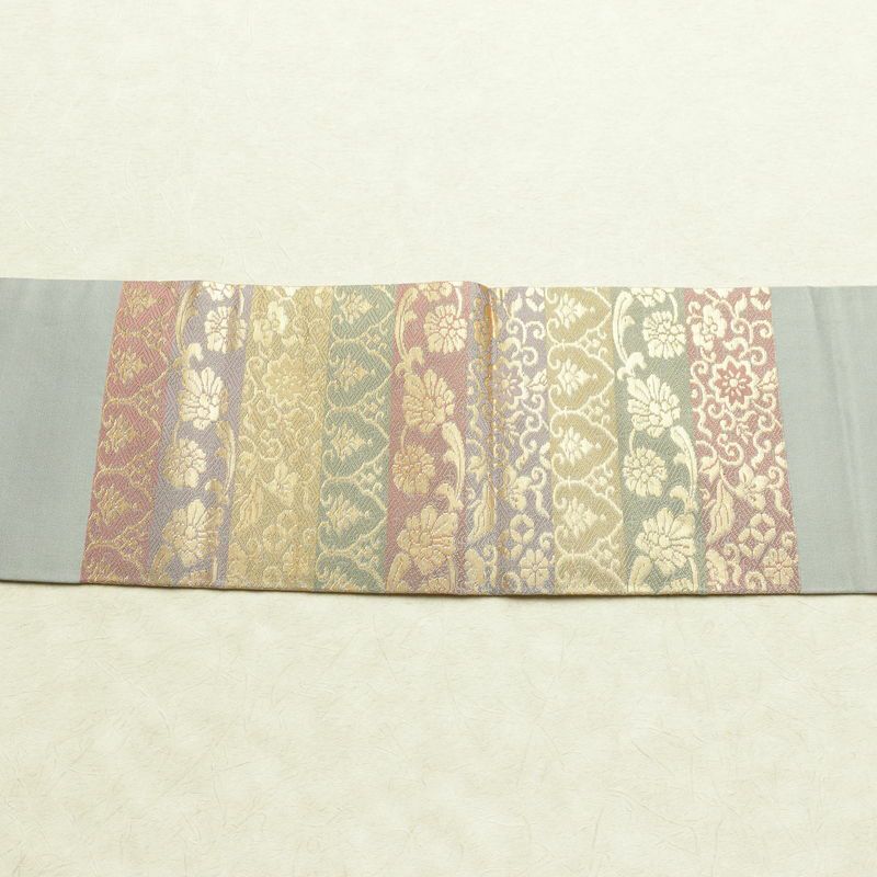 名古屋帯 太鼓柄 正絹 縞柄・線柄 名古屋仕立て 箔 帯 多色使い_画像13