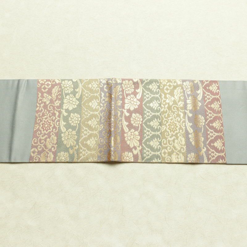 名古屋帯 太鼓柄 正絹 縞柄・線柄 名古屋仕立て 箔 帯 多色使い_画像14