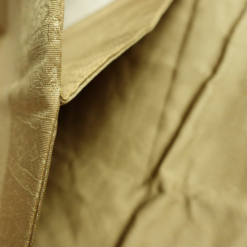 名古屋帯 六通柄 正絹 木の葉・植物柄 名古屋仕立て 箔 帯 黄・黄土色_画像20