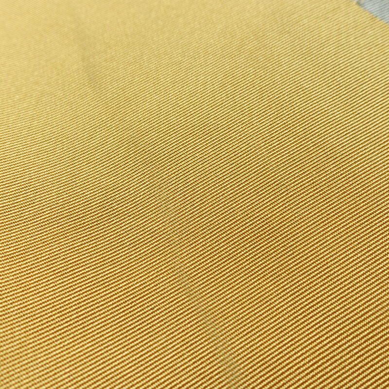 名古屋帯 太鼓柄 正絹 幾何学柄・抽象柄 通し仕立て 箔 金糸 銀糸 帯 黄・黄土色_画像11