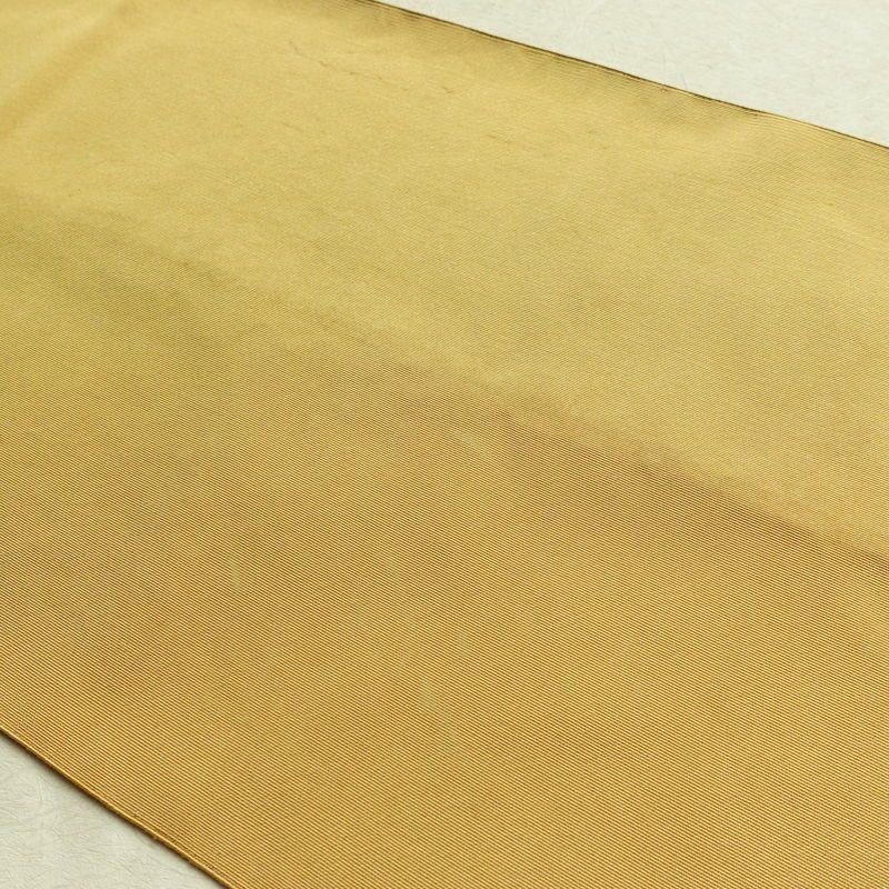 名古屋帯 太鼓柄 正絹 幾何学柄・抽象柄 通し仕立て 箔 金糸 銀糸 帯 黄・黄土色_画像16