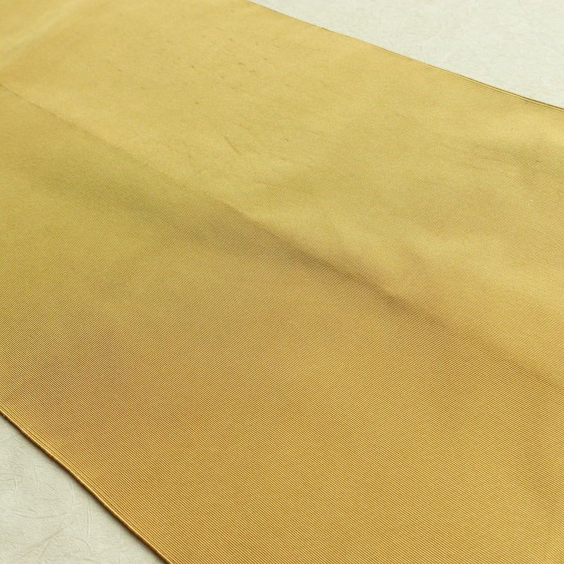名古屋帯 太鼓柄 正絹 幾何学柄・抽象柄 通し仕立て 箔 金糸 銀糸 帯 黄・黄土色_画像17
