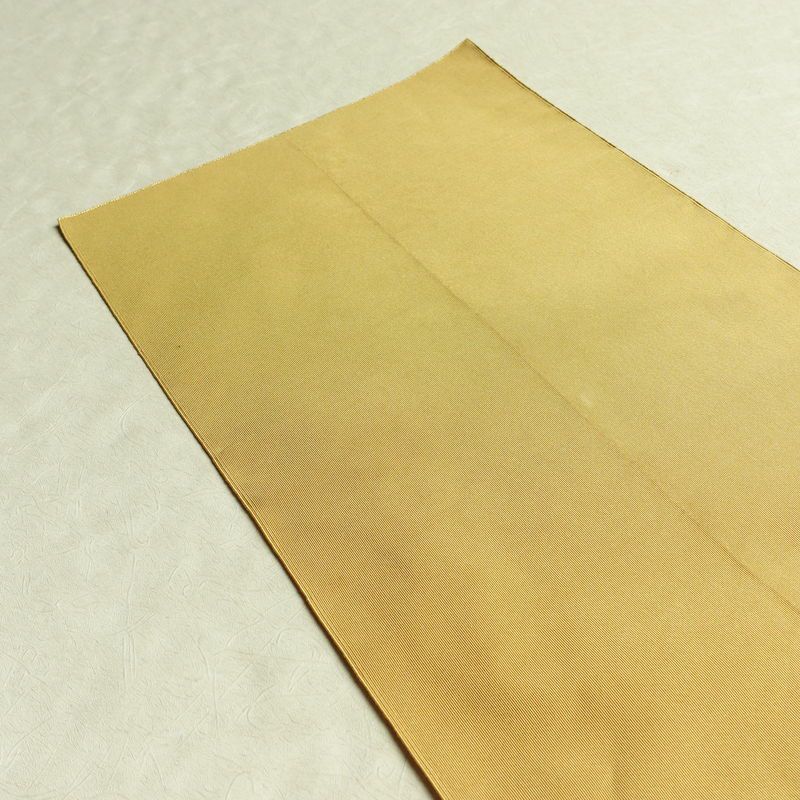 名古屋帯 太鼓柄 正絹 幾何学柄・抽象柄 通し仕立て 箔 金糸 銀糸 帯 黄・黄土色_画像19