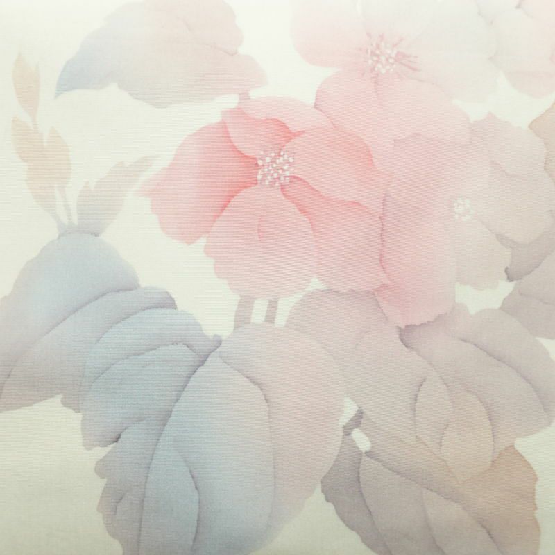 名古屋帯 太鼓柄 正絹 花柄 名古屋仕立て 帯 白_画像2