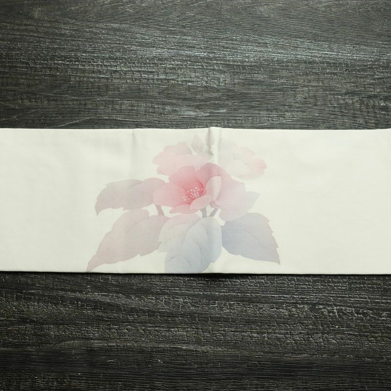 名古屋帯 太鼓柄 正絹 花柄 名古屋仕立て 帯 白_画像11