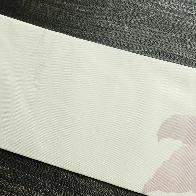 名古屋帯 太鼓柄 正絹 花柄 名古屋仕立て 帯 白_画像12