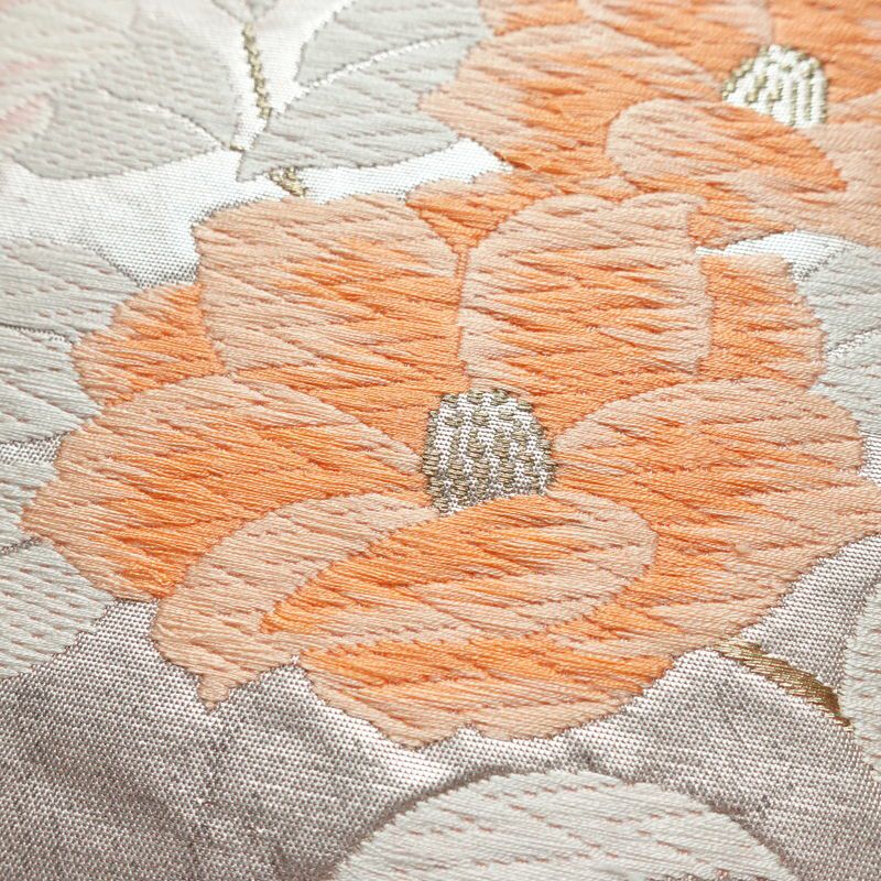 名古屋帯 太鼓柄 正絹 花柄 名古屋仕立て 金糸 帯 ピンク_画像3