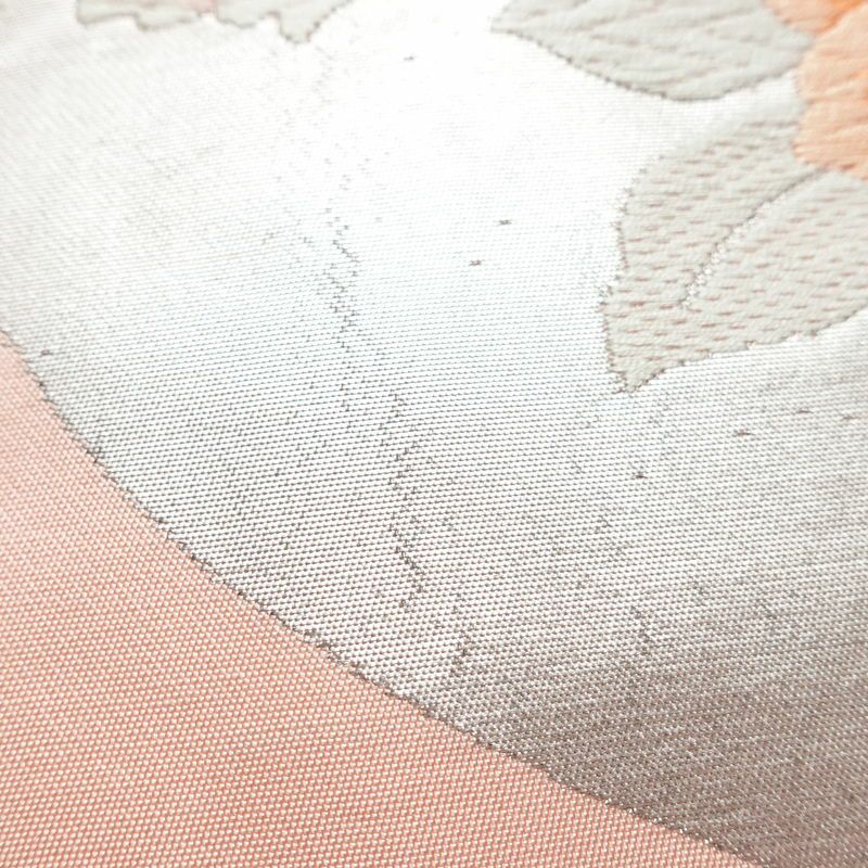 名古屋帯 太鼓柄 正絹 花柄 名古屋仕立て 金糸 帯 ピンク_画像7