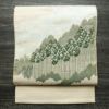 名古屋帯 太鼓柄 正絹 風景柄 松葉仕立て 帯 ベージュ_画像1