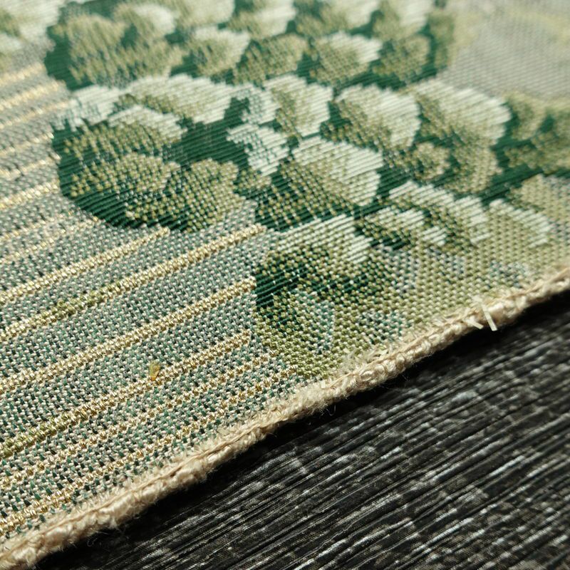 名古屋帯 太鼓柄 正絹 風景柄 松葉仕立て 帯 ベージュ_画像13