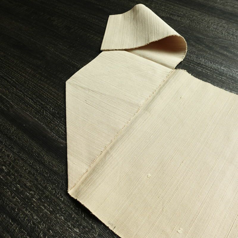 名古屋帯 太鼓柄 正絹 風景柄 松葉仕立て 帯 ベージュ_画像16