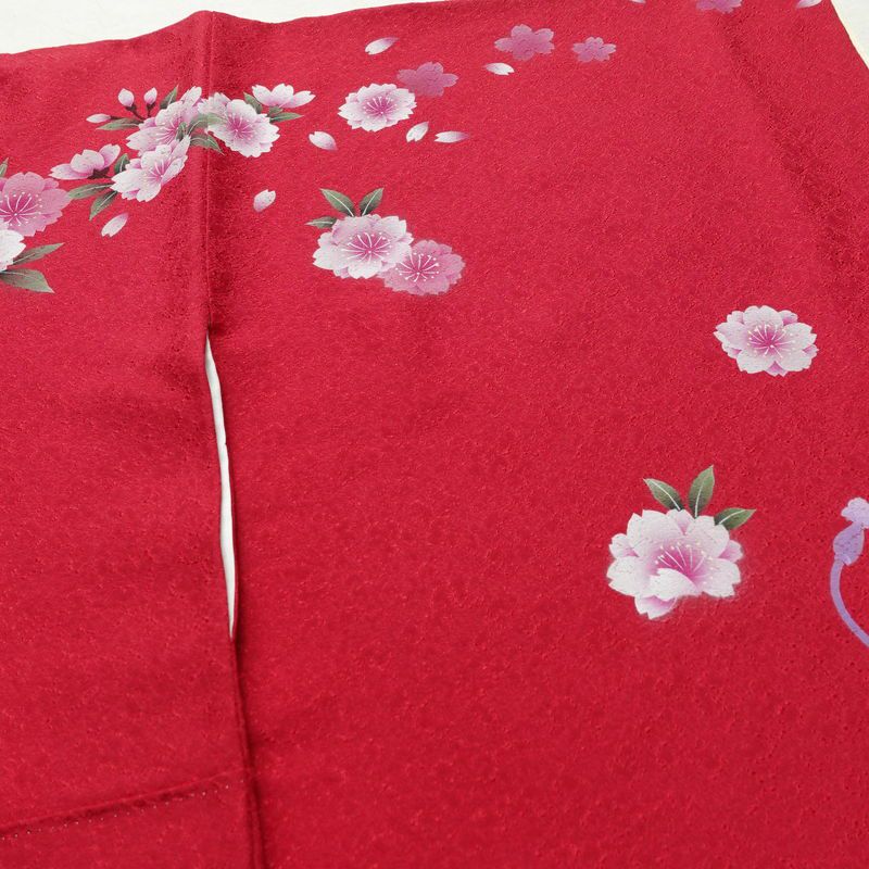 振袖 良品 正絹 花柄 袷仕立て 身丈161cm 裄丈66cm フォーマル 成人式 二十歳 着物 赤・朱_画像14