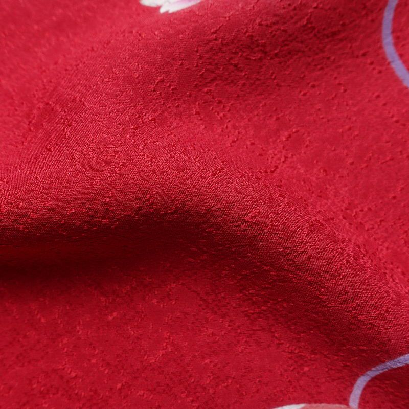 振袖 良品 正絹 花柄 袷仕立て 身丈161cm 裄丈66cm フォーマル 成人式 二十歳 着物 赤・朱_画像20