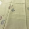紬 良品 しつけ糸付き 正絹 幾何学柄・抽象柄 袷仕立て 身丈155.5cm 裄丈66cm 着物 緑・うぐいす色_画像5
