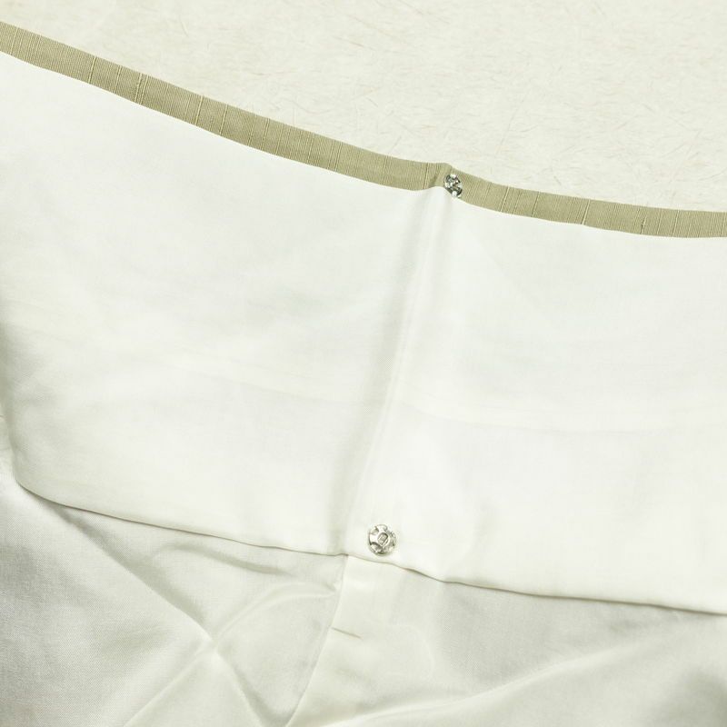 紬 良品 しつけ糸付き 正絹 幾何学柄・抽象柄 袷仕立て 身丈155.5cm 裄丈66cm 着物 緑・うぐいす色_画像20