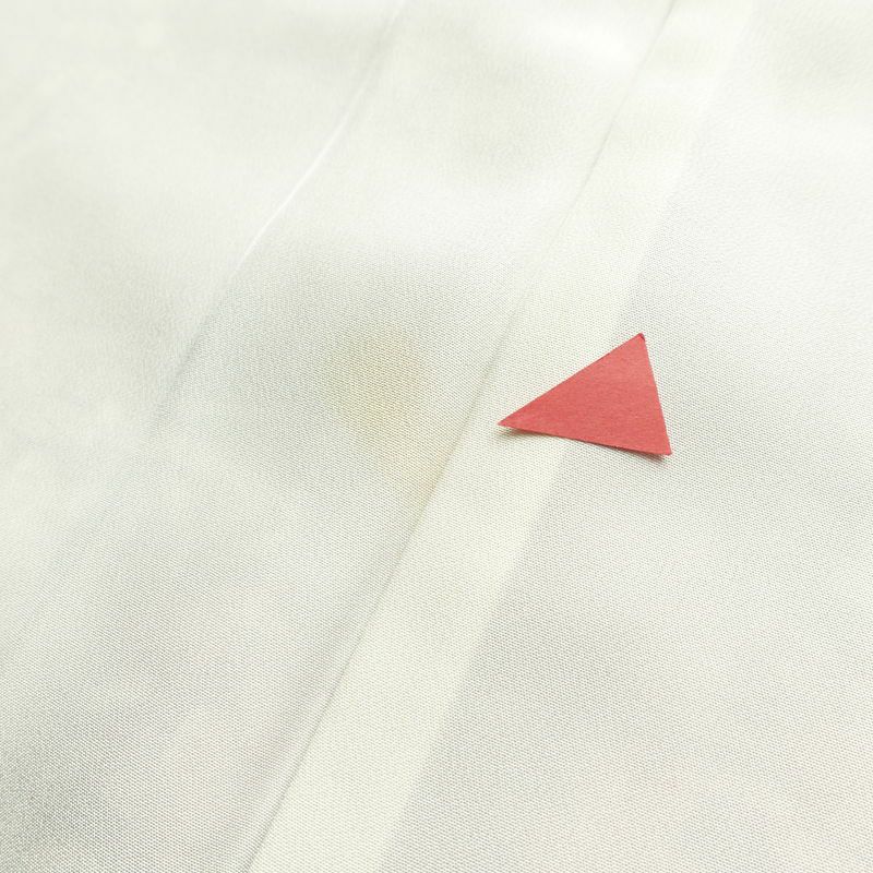 小紋 付下小紋 縮緬 相良刺繍 一つ紋付き 正絹 木の葉・植物柄 袷仕立て 身丈159cm 裄丈64.5cm 刺繍 フォーマル 着物 ピンク_画像20