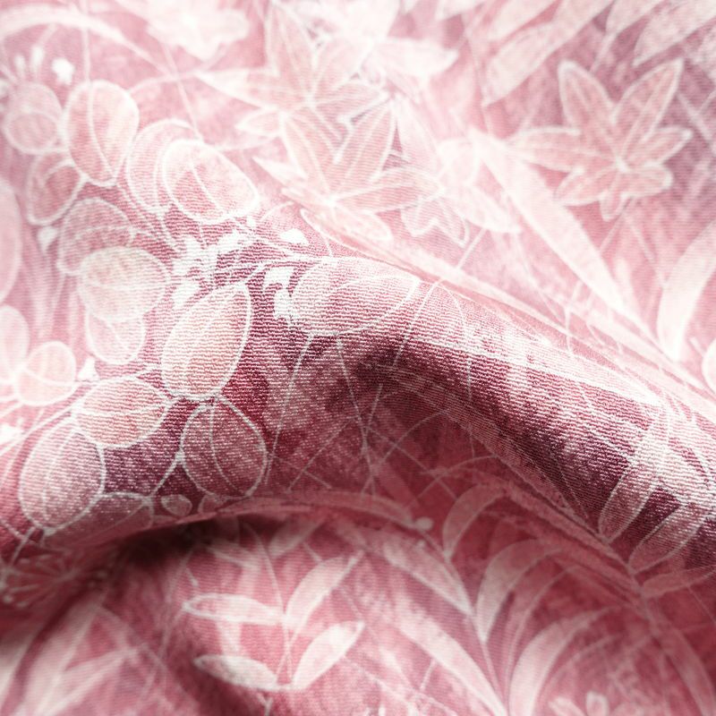 小紋 付下小紋 縮緬 相良刺繍 一つ紋付き 正絹 木の葉・植物柄 袷仕立て 身丈159cm 裄丈64.5cm 刺繍 フォーマル 着物 ピンク_画像21