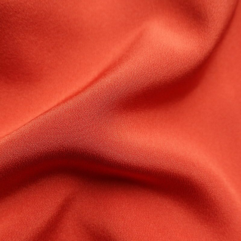 付け下げ 良品 縮緬 正絹 風景柄 袷仕立て 身丈155.5cm 裄丈65.5cm 箔 金彩 フォーマル 着物 赤・朱_画像21