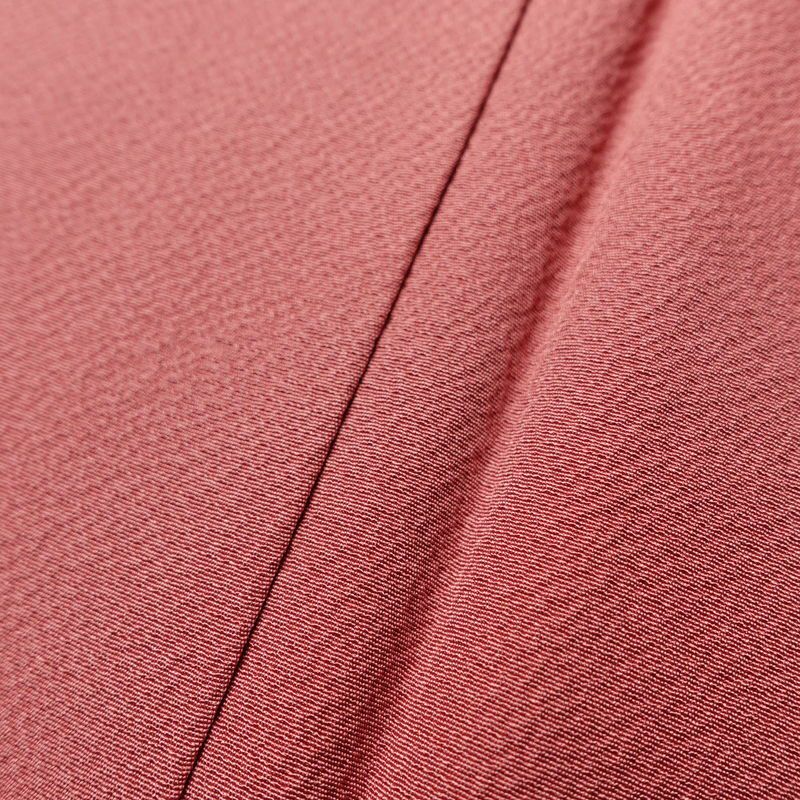 色無地 しつけ糸付き 縮緬 一つ紋付き 正絹 無地 袷仕立て 身丈153cm 裄丈60cm フォーマル 着物 ピンク_画像8