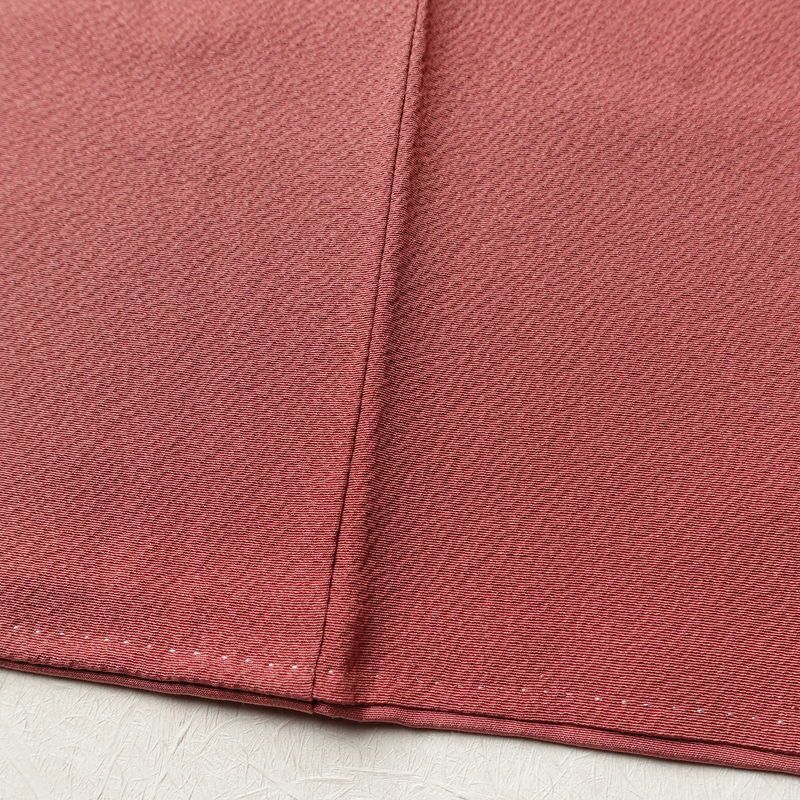 色無地 しつけ糸付き 縮緬 一つ紋付き 正絹 無地 袷仕立て 身丈153cm 裄丈60cm フォーマル 着物 ピンク_画像10