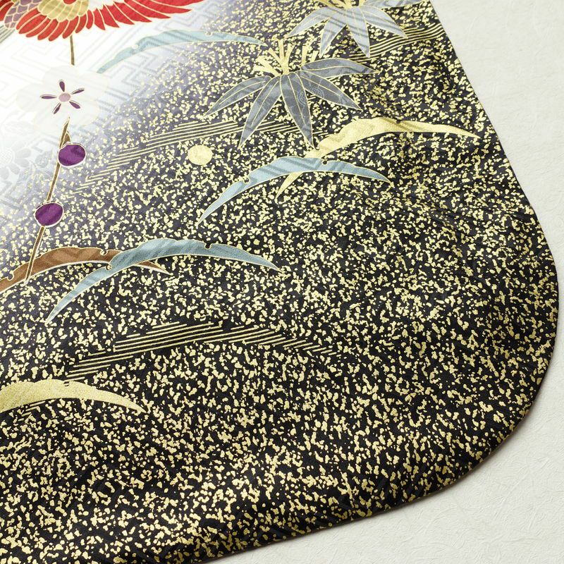 振袖 良品 綸子 正絹 古典柄 袷仕立て 身丈165.5cm 裄丈67cm 箔 金彩 フォーマル 着物 多色使い_画像16