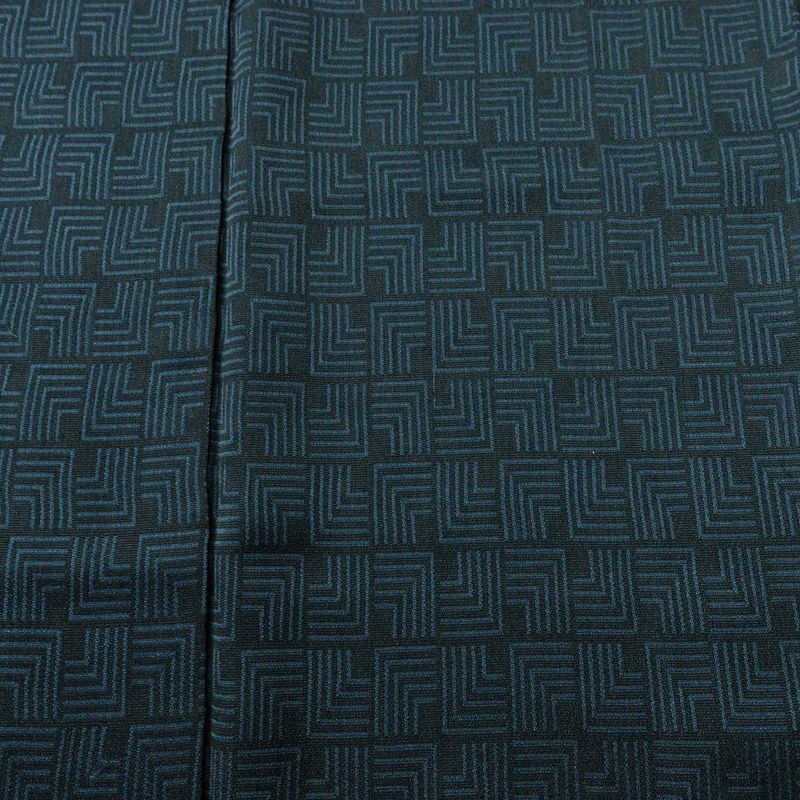 小紋 アンティーク風 混紡 幾何学柄・抽象柄 袷仕立て 身丈150.5cm 裄丈62cm 一部しつけ糸付き 着物 青・紺_画像6