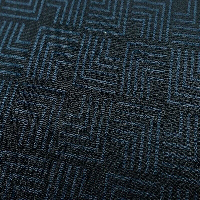 小紋 アンティーク風 混紡 幾何学柄・抽象柄 袷仕立て 身丈150.5cm 裄丈62cm 一部しつけ糸付き 着物 青・紺_画像7