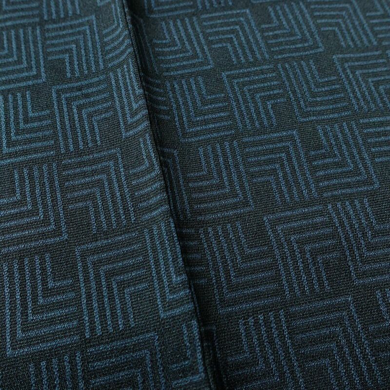 小紋 アンティーク風 混紡 幾何学柄・抽象柄 袷仕立て 身丈150.5cm 裄丈62cm 一部しつけ糸付き 着物 青・紺_画像8