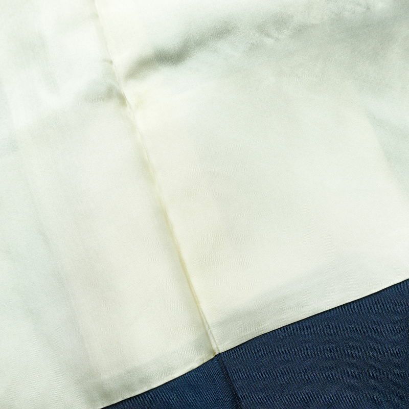 小紋 アンティーク風 混紡 幾何学柄・抽象柄 袷仕立て 身丈150.5cm 裄丈62cm 一部しつけ糸付き 着物 青・紺_画像20