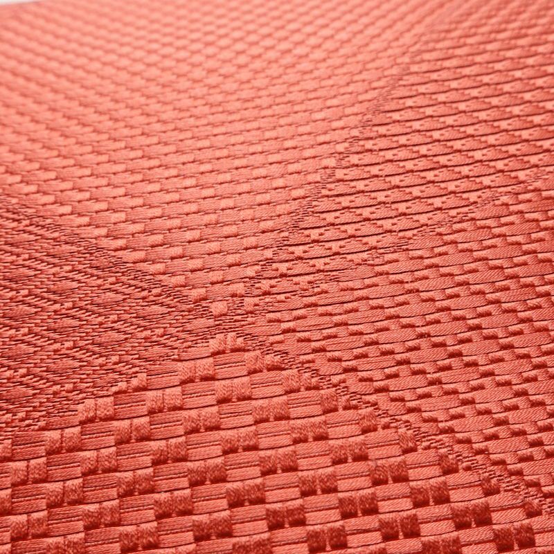 名古屋帯 全通柄 良品 正絹 幾何学柄・抽象柄 通し仕立て 帯 ピンク_画像5