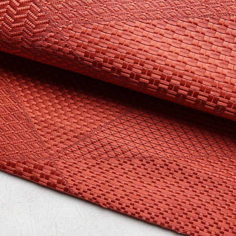 名古屋帯 全通柄 良品 正絹 幾何学柄・抽象柄 通し仕立て 帯 ピンク_画像7