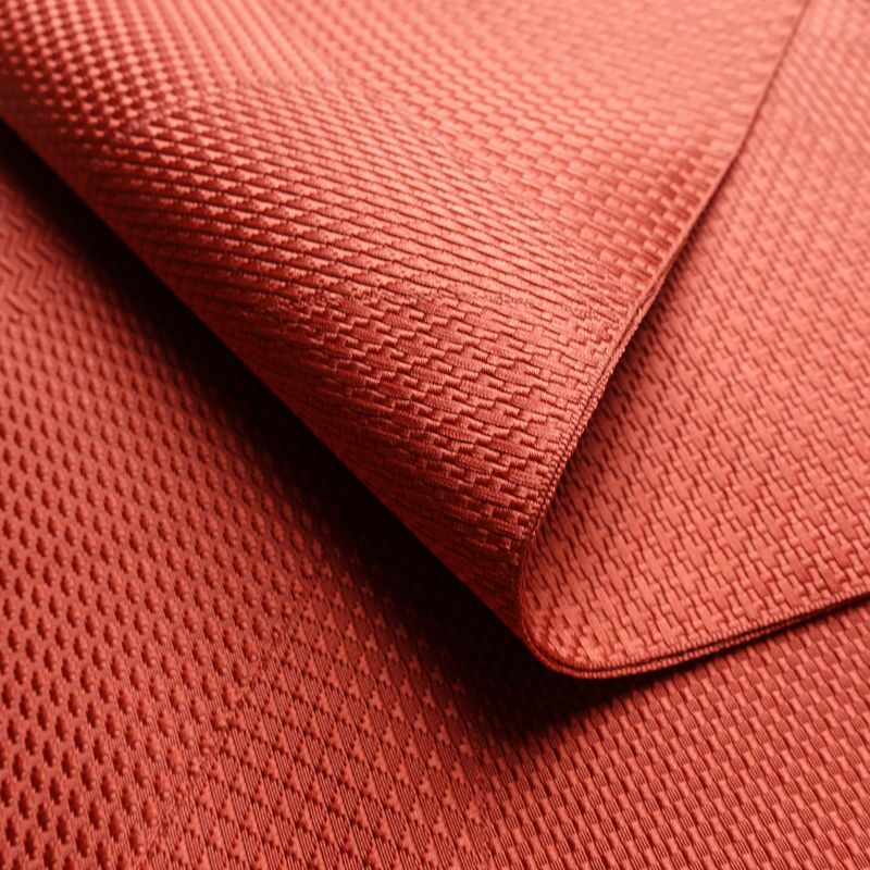 名古屋帯 全通柄 良品 正絹 幾何学柄・抽象柄 通し仕立て 帯 ピンク_画像10