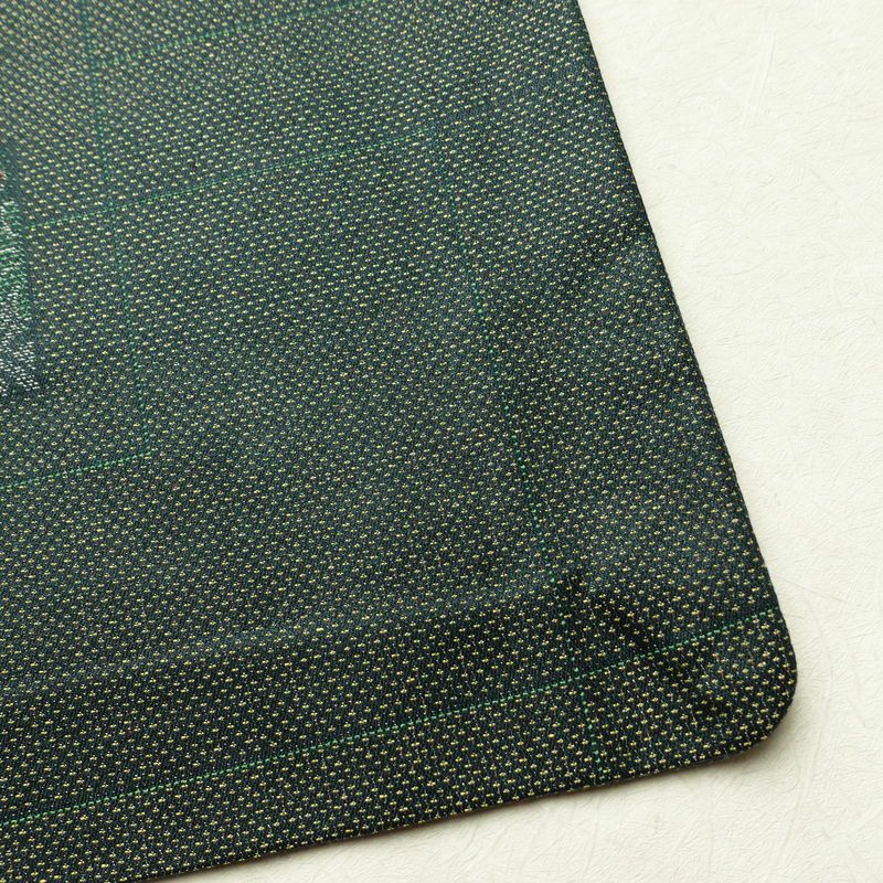 単衣 小紋 良品 正絹 花柄 単衣仕立て 身丈158.5cm 裄丈63cm 着物 緑・うぐいす色_画像15