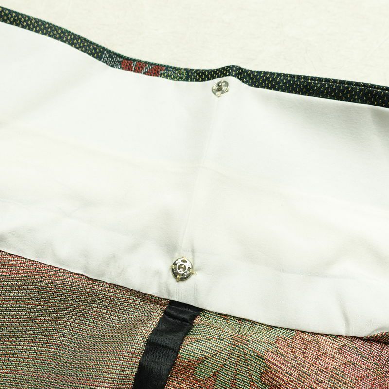 単衣 小紋 良品 正絹 花柄 単衣仕立て 身丈158.5cm 裄丈63cm 着物 緑・うぐいす色_画像19