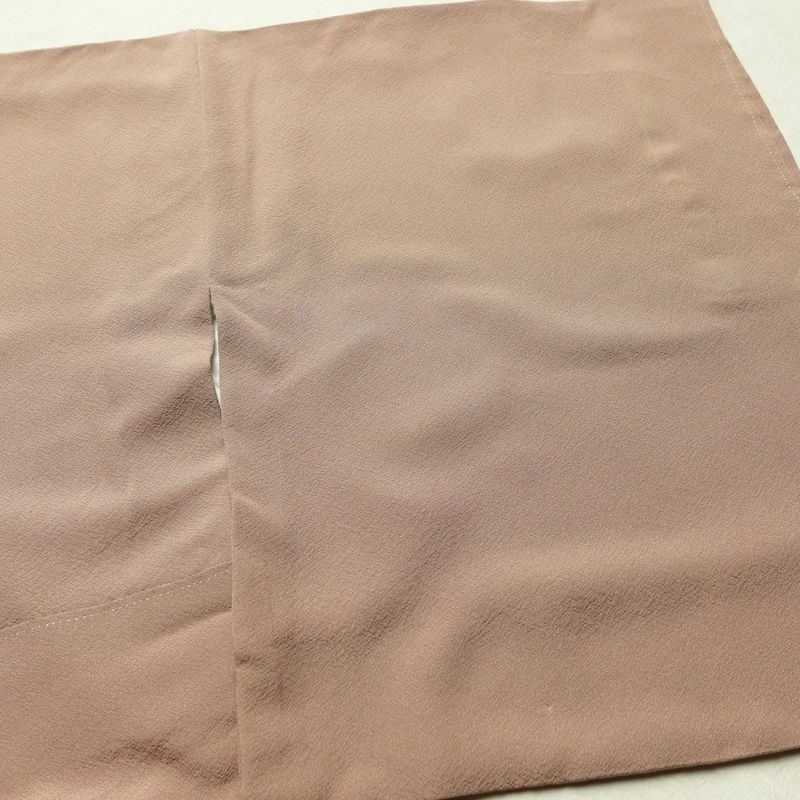 色無地 柿本市郎 落款入り 縮緬 一つ紋付き 正絹 無地 袷仕立て 身丈163cm 裄丈68cm フォーマル 着物 ベージュ_画像12