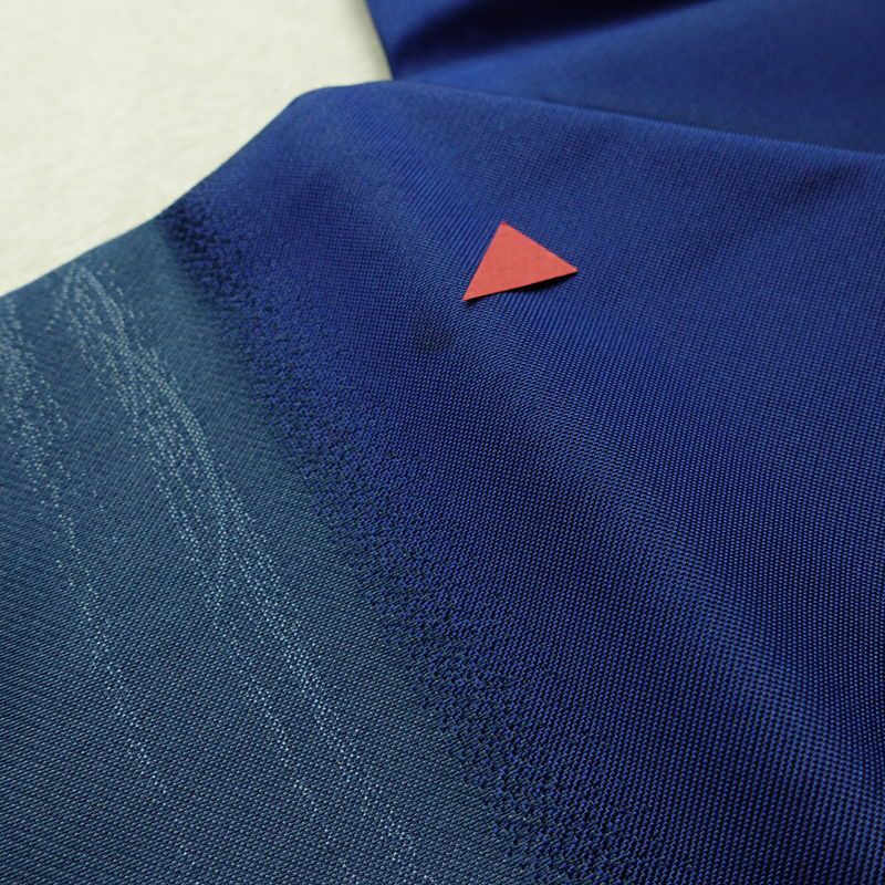 名古屋帯 太鼓柄 正絹 古典柄 名古屋仕立て 箔 金糸 帯 青・紺_画像11