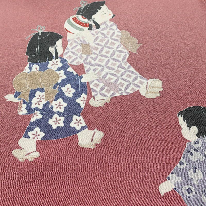 訪問着 落款入り 関口遼一 十日町友禅 一つ紋付き 正絹 人物・動物柄 袷仕立て 身丈159cm 裄丈63.5cm フォーマル 着物 ピンク_画像11
