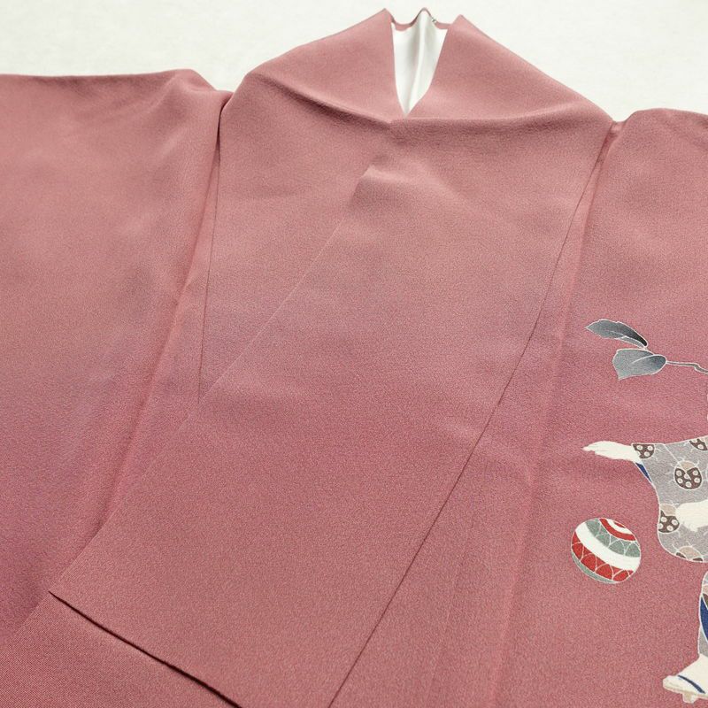 訪問着 落款入り 関口遼一 十日町友禅 一つ紋付き 正絹 人物・動物柄 袷仕立て 身丈159cm 裄丈63.5cm フォーマル 着物 ピンク_画像16