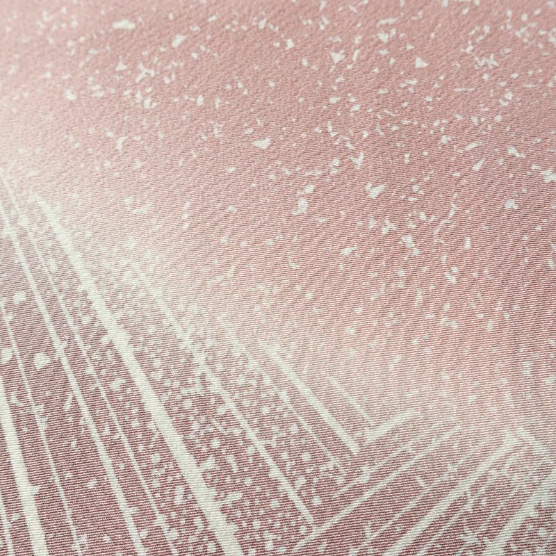 付け下げ 良品 作家物 落款入り 一つ紋付き 正絹 幾何学柄・抽象柄 袷仕立て 身丈165.5cm 裄丈67.5cm フォーマル 着物 ピンク_画像9