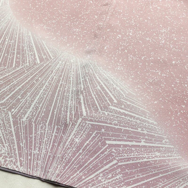 付け下げ 良品 作家物 落款入り 一つ紋付き 正絹 幾何学柄・抽象柄 袷仕立て 身丈165.5cm 裄丈67.5cm フォーマル 着物 ピンク_画像14