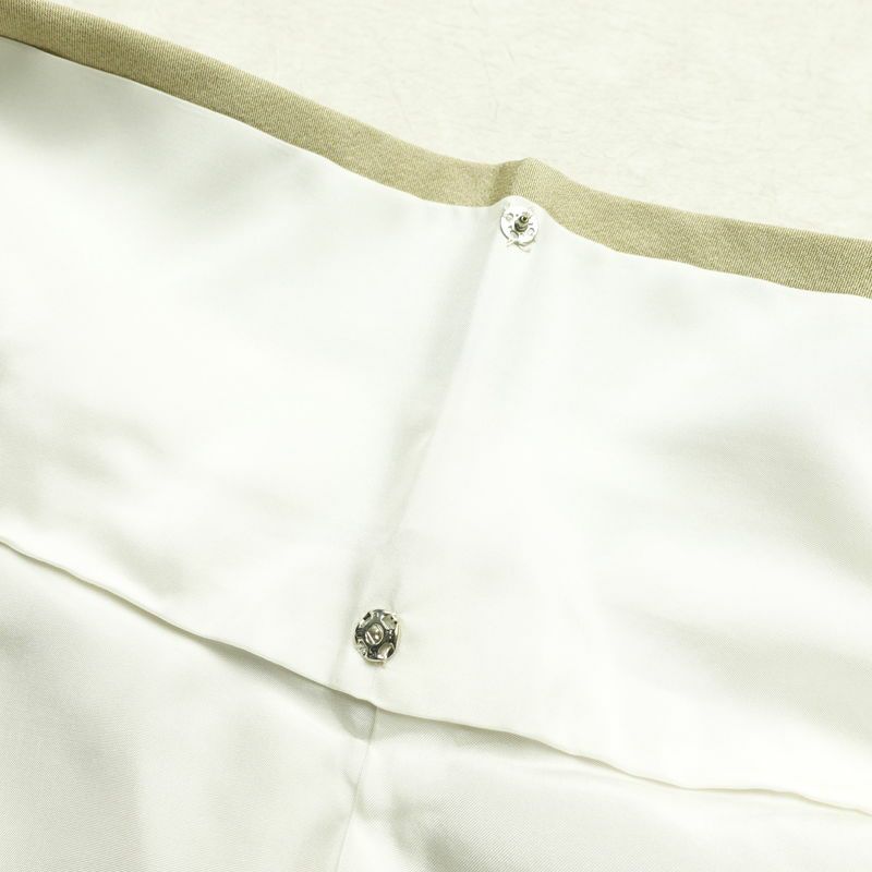 訪問着 良品 一つ紋付き 正絹 木の葉・植物柄 袷仕立て 身丈163.5cm 裄丈67cm フォーマル 着物 ベージュ_画像20