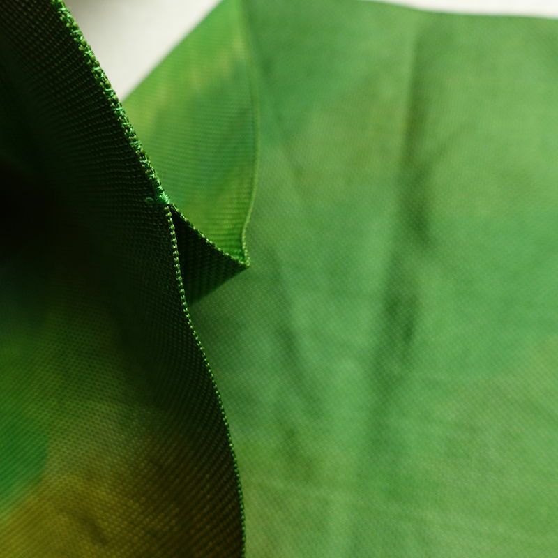 名古屋帯 六通柄 正絹 幾何学柄・抽象柄 松葉仕立て 帯 緑・うぐいす色_画像17