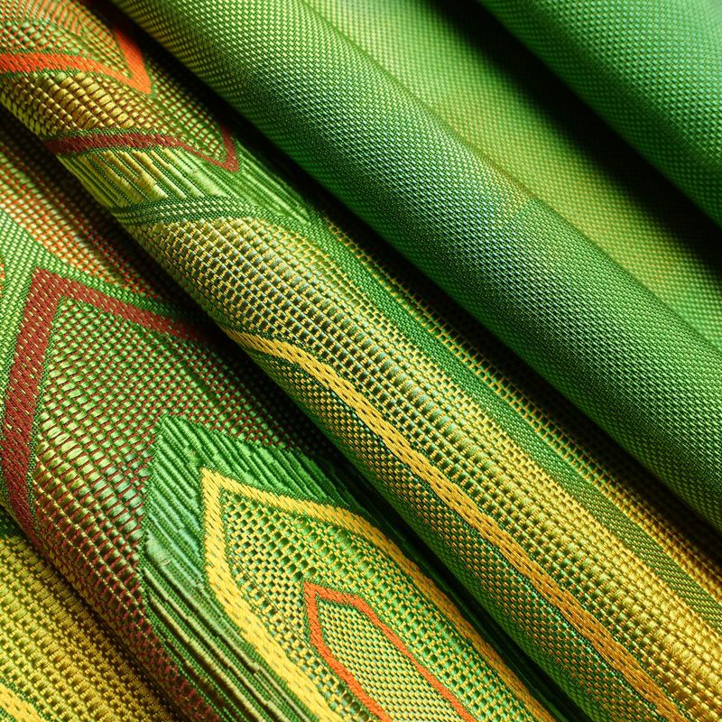 名古屋帯 六通柄 正絹 幾何学柄・抽象柄 松葉仕立て 帯 緑・うぐいす色_画像21