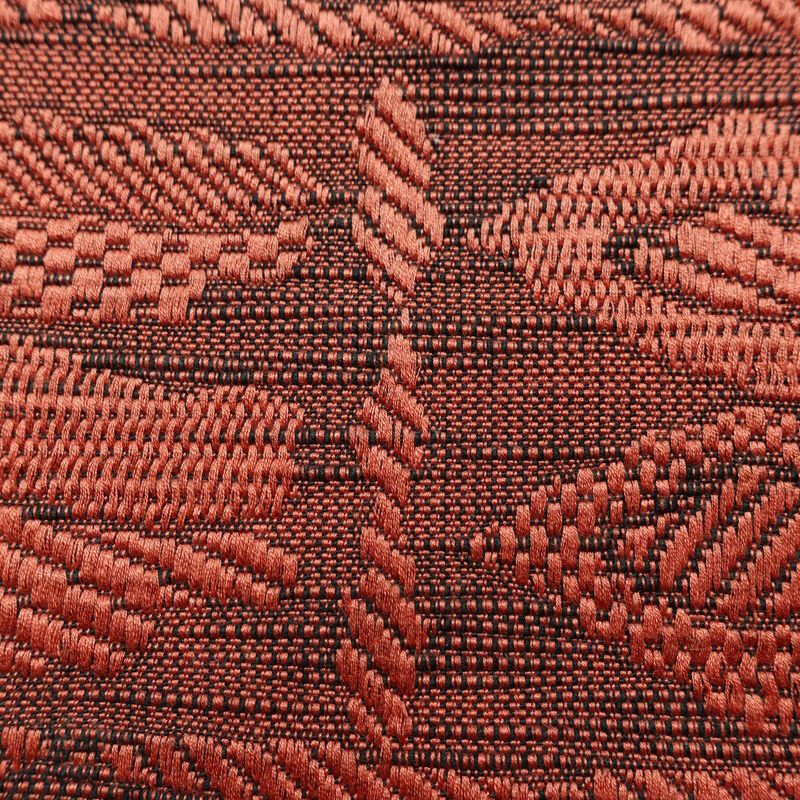 名古屋帯 六通柄 正絹 花柄 通し仕立て 帯 小豆・エンジ_画像6