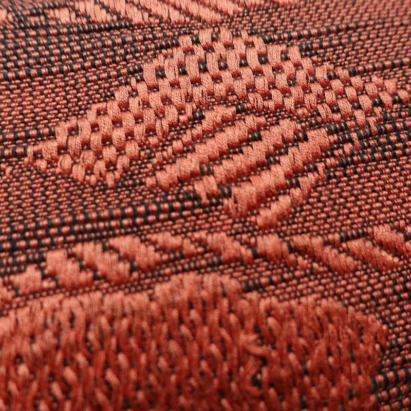 名古屋帯 六通柄 正絹 花柄 通し仕立て 帯 小豆・エンジ_画像7